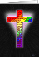 Rainbow Cross: Gay Note card