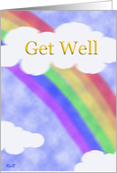 Rainbow Clouds Get Well card