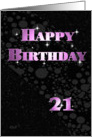 Sparkle Birthday: 21 card