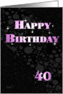 Sparkle Birthday: 40 card