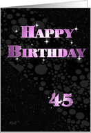 Sparkle Birthday: 45 card