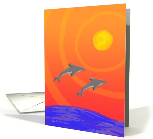 Anniversary: Dolphin Sunset card (669124)
