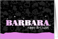 Birthday: Barbara Pink Sparkle-esque card