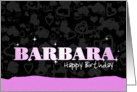 Birthday: Barbara Pink Sparkle-esque card