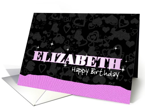 Birthday: Elizabeth Pink Sparkle-esque card (678327)