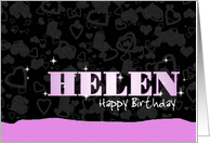 Birthday: Helen Pink Sparkle-esque card