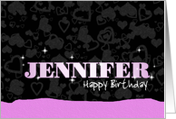 Birthday: Jennifer Pink Sparkle-esque card