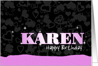 Birthday: Karen Pink Sparkle-esque card