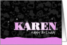 Birthday: Karen Pink Sparkle-esque card