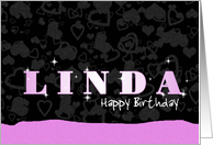 Birthday: Linda Pink Sparkle-esque card