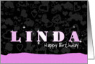 Birthday: Linda Pink Sparkle-esque card