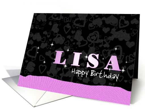Birthday: Lisa Pink Sparkle-esque card (678338)