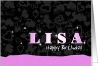 Birthday: Lisa Pink Sparkle-esque card