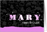 Birthday: Mary Pink Sparkle-esque card