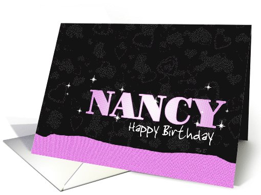 Birthday: Nancy Pink Sparkle-esque card (678354)