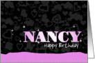 Birthday: Nancy Pink Sparkle-esque card