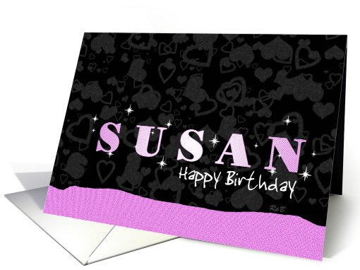 Birthday: Susan Pink Sparkle-esque card (678358)