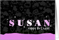 Birthday: Susan Pink Sparkle-esque card