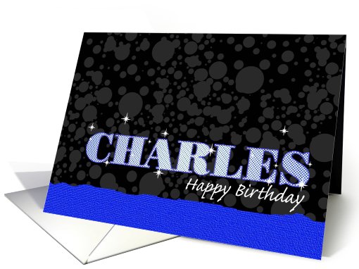 Birthday: Charles Blue Sparkle-esque card (678362)