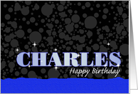 Birthday: Charles Blue Sparkle-esque card