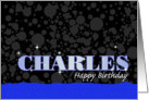 Birthday: Charles Blue Sparkle-esque card