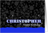 Birthday: Christopher Blue Sparkle-esque card