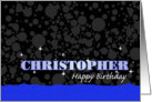 Birthday: Christopher Blue Sparkle-esque card