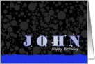 Birthday: John Blue Sparkle-esque card