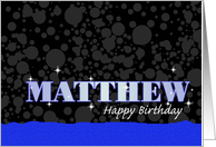 Birthday: Matthew Blue Sparkle-esque card