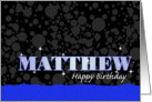 Birthday: Matthew Blue Sparkle-esque card