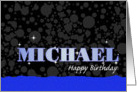 Birthday: Michael Blue Sparkle-esque card