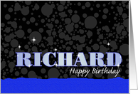 Birthday: Richard Blue Sparkle-esque card