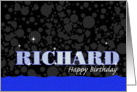 Birthday: Richard Blue Sparkle-esque card