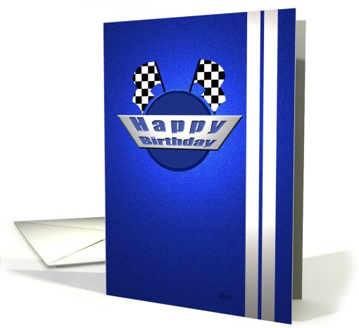 Blue Racing: Happy Birthday card (822550)