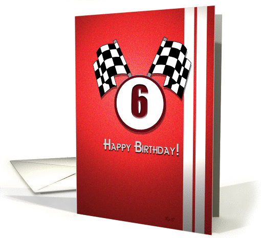 Red Racing Birthday: 6 card (823044)