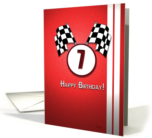 Red Racing Birthday: 7 card (823046)