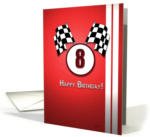 Red Racing Birthday: 8 card (823048)
