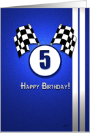 Blue Racing Birthday: 5 card