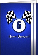 Blue Racing Birthday: 6 card