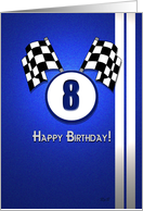 Blue Racing Birthday: 8 card