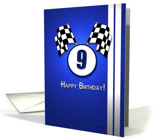 Blue Racing Birthday: 9 card (823058)