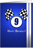 Blue Racing Birthday: 9 card