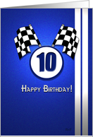 Blue Racing Birthday: 10 card