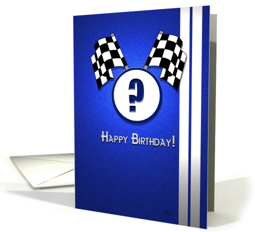 Blue Racing Birthday: Age card (823060)