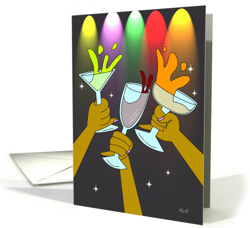 Three Glasses: Party Girls card (835776)