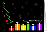 Rainbow Presents: Dad and Partner Christmas card
