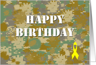 Happy Birthday : Military Yellow Ribbon card