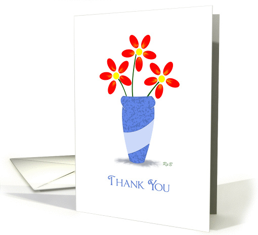 Thank You : Three Red Flowers card (898661)