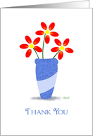 Thank You : Three Red Flowers card