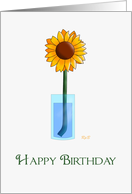 Happy Birthday: Sunflower in a Vase card